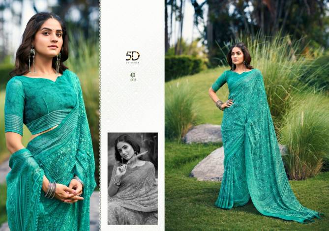 Jodha 17 5D Printed Designer Georgette Sarees Wholesale Shop In Surat